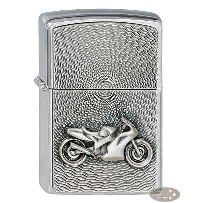 Zippo Chrom gebürstet Motor Bike Emblem