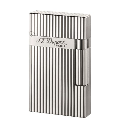 20595_feuerzeug_stein_dupont_l2_versilbert_laengsgerippt S.T. Dupont Feuerzeug Linie 2 versilbert längsgestreift