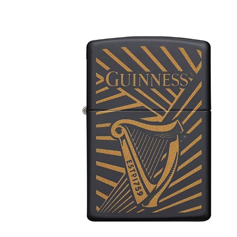 Zippo Schwarz matt Guinness Harp