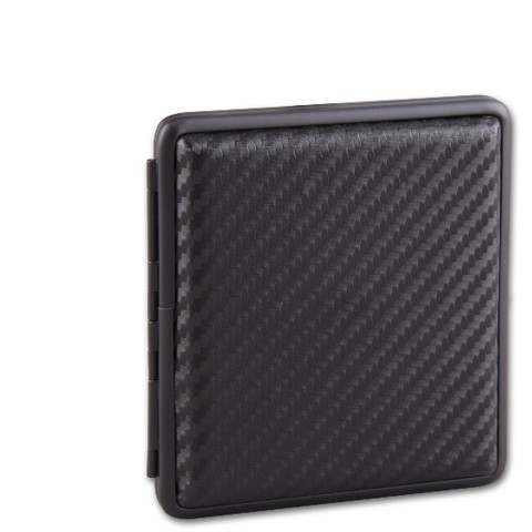 zigaretten-etui-zigaretten-etui-metall-mit-kunstleder-cover-in-schwarz-mit-muster-und-schwarzem-rahmen-20er-cigarre24-677-42763-n01 Zigaretten-Etui Metall, Kunstleder-Cover, schwarz, Muster, 20er