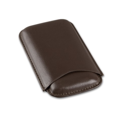 Zigarren-Etui Leder in dunkelbraun für Corona-Format - 150x80mm, 3er