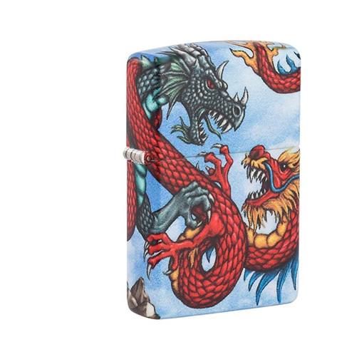 Zippo Weiß matt color Fighting Dragon