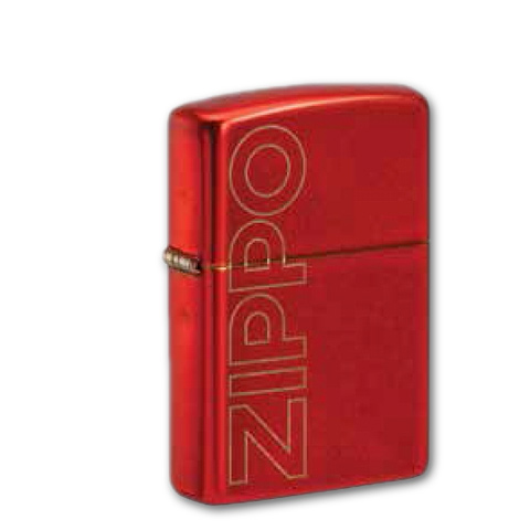 Zippo Rot Metallic Zippo Logo gelasert