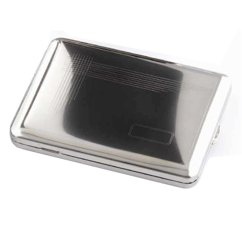 zigaretten-etui_18er_chrom_poliert_100mm_streifen_-_58334_1 Zigaretten-Etui Nickel-Chrom-Poliert mit Streifen-Dekor und Gravurfeld für 100mm Format, 18er