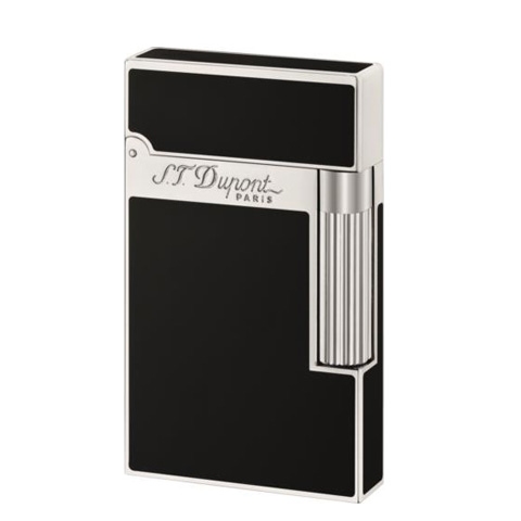 93507_s-t-_dupont_linie_2_zigarrenfeuerzeug_chrom__chinalack_schwarz S.T. Dupont Feuerzeug Linie 2 Palladium Chinalack schwarz mit Zigarrendüse (2 Flammen)