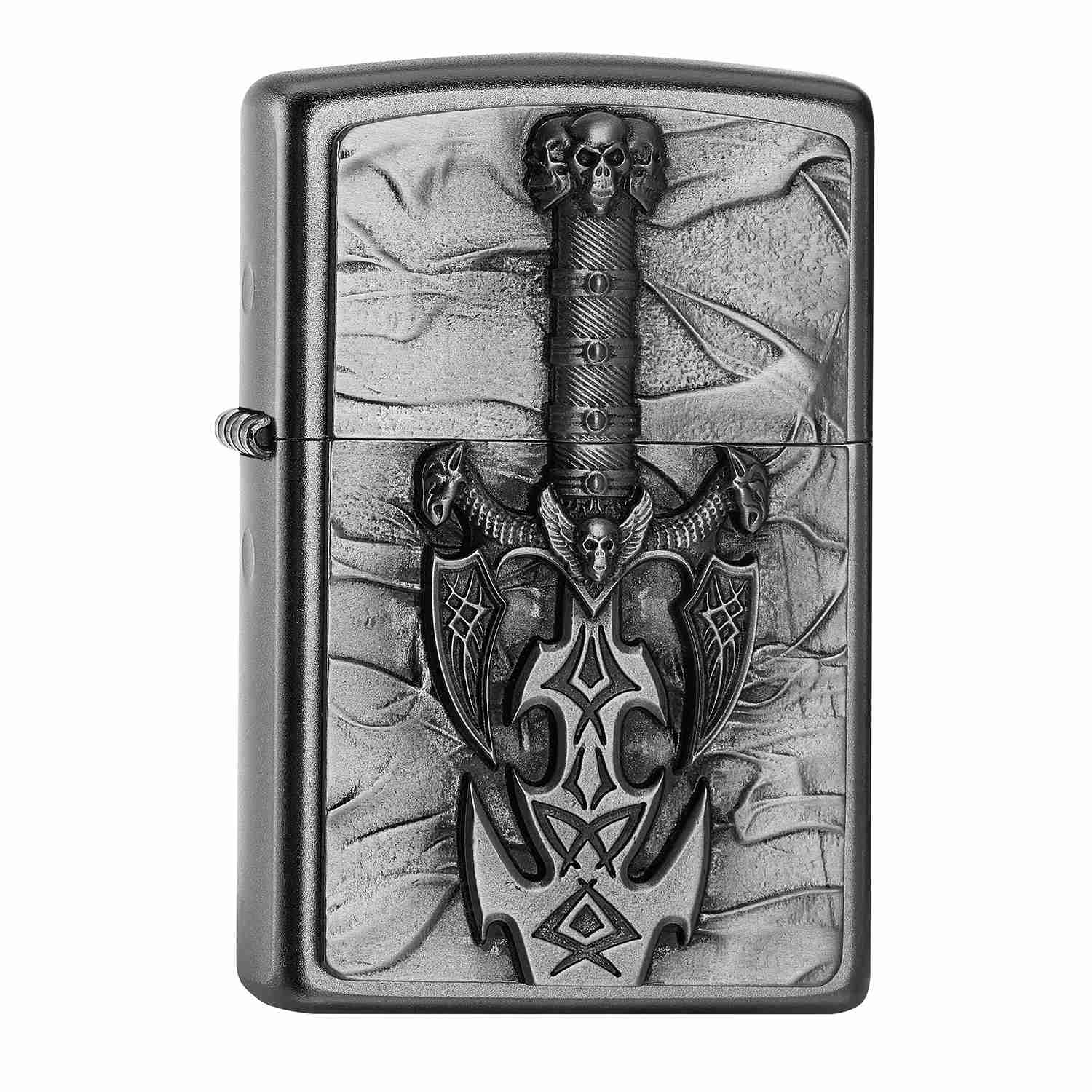 Zippo Chrom satiniert Emblem Dark Side Sword