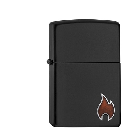 Zippo Schwarz matt Little Flame Epoxy Emblem