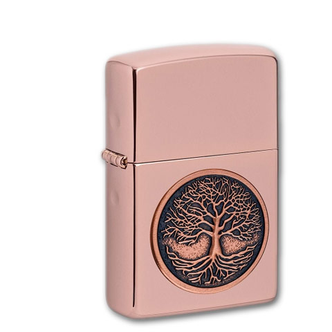 Zippo Roségold poliert Tree of Life