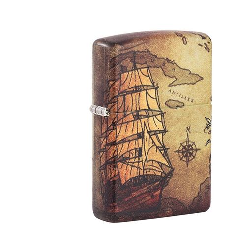 Zippo Weiß matt color Pirate Ship