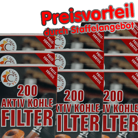 Ermuri Aktivkohlfilter 9mm, 200er 