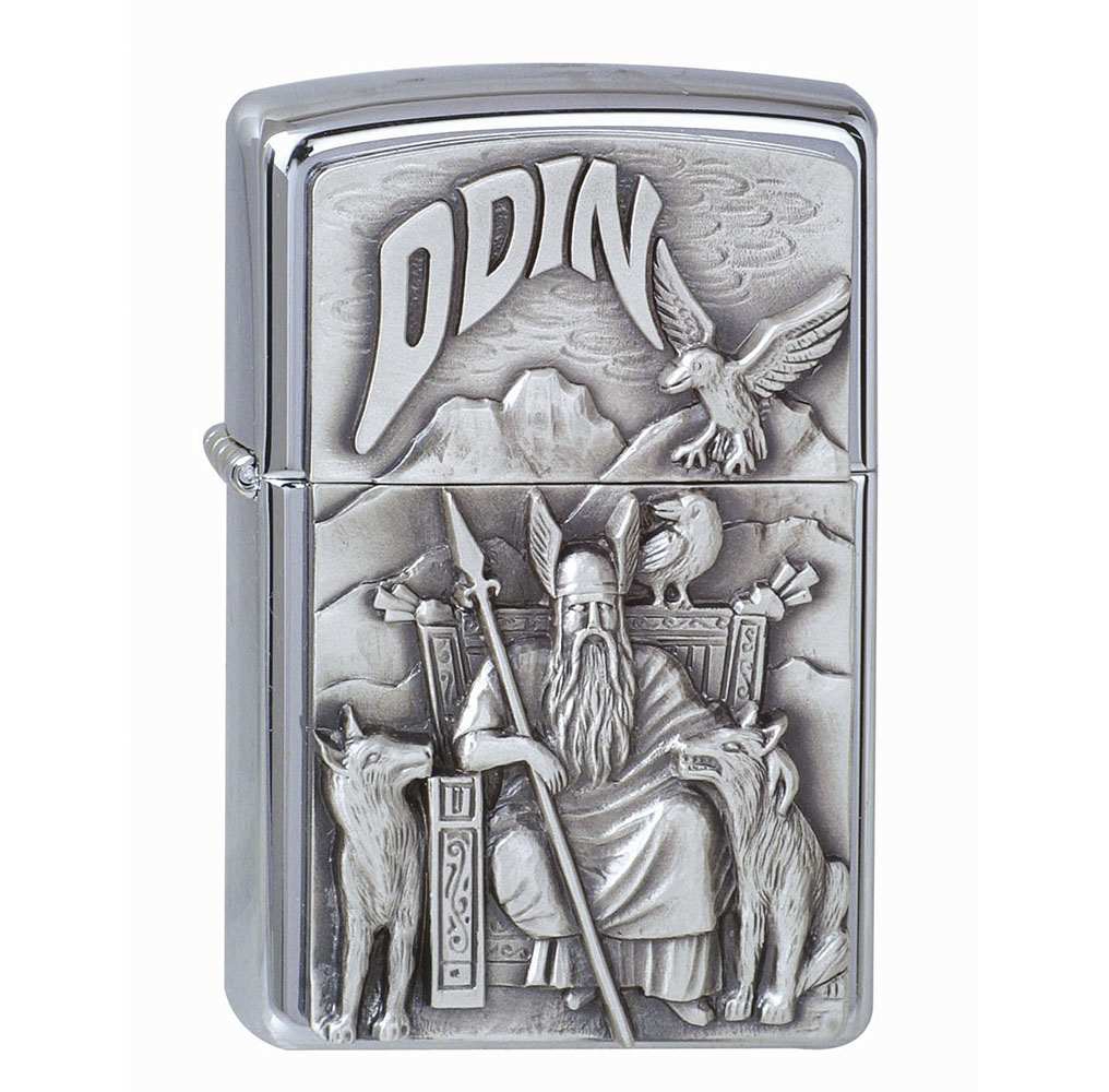 zippos-zippo-chrom-gebuerstet-viking-emblem-odin-cigarre24-653-87005-n01 Zippo Chrom gebürstet Viking Emblem Odin