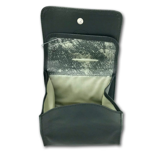 Tabakbeutel aus Lamm-Nappa in schwarz