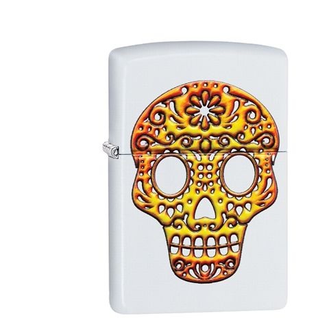 Zippo Weiß matt Sugar Skull