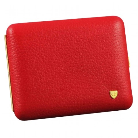 25594 Zigaretten-Etui Hirschleder in rot, 18er