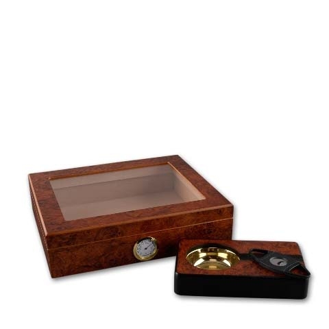 humidor-humidor-wurzelholz-und-cigarrenascher-abschneider-im-set-cigarre24-681-96606-n01 Humidor Wurzelholz mit Cigarrenascher + Abschneider im Set