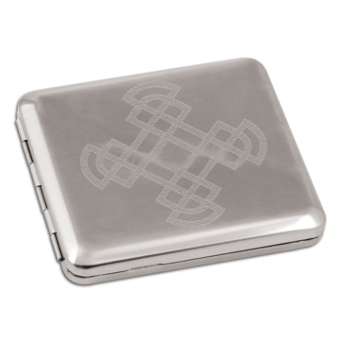 21524_zigarettenetui_metall_18er_nickel Zigaretten-Etui Nickel-Poliert mit Celtic-Dekor, 18er