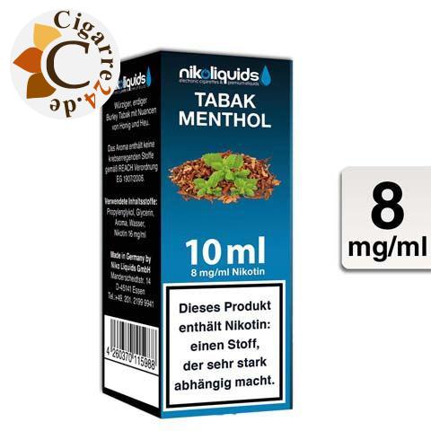 Nikoliquids E-Liquid Tabak Menthol 8mg Nikotin