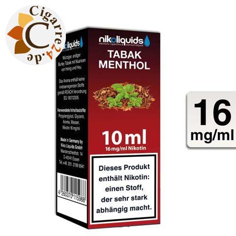 Nikoliquids E-Liquid Tabak Menthol 16mg Nikotin