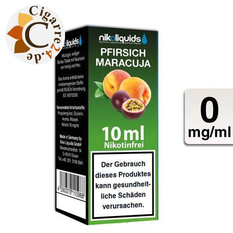 Nikoliquids E-Liquid Pfirsich-Maracuja ohne Nikotin