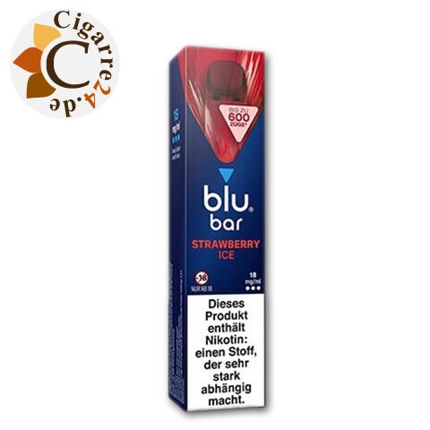 E-Zigarette blu bar Strawberry Ice 18mg Nikotin