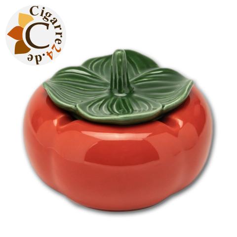 Windaschenbecher aus Keramik Tomate mit Deckel - Ø 10,5cm