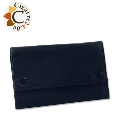 Feinschnitt - Tasche Leder schwarz, 14,5 x 9 cm