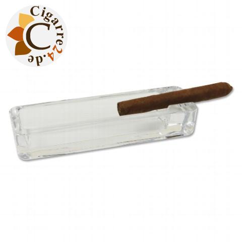 Zigarrenaschenbecher aus Glas in rechteckiger Form - 20x6cm