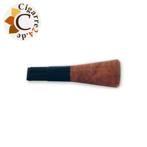 Zigarren-Spitze denicotea für 17mm Zigarren - Schwarz mit Bruyère-Sattel, 7,6cm