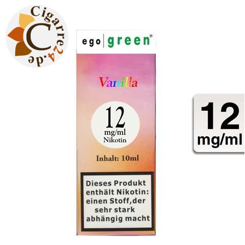 Ego Green E-Liquid Vanilla 12mg Nikotin