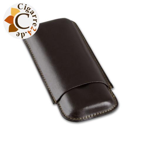 Zigarren-Etui Leder in dunkelbraun für Robusto-Format - 170x75mm, 2er