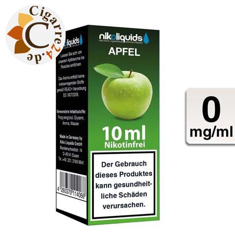 Nikoliquids E-Liquid Apfel ohne Nikotin - 70PG-30VG