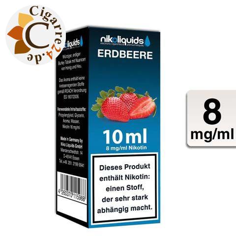 Nikoliquids E-Liquid Erdbeere 8mg Nikotin - 70PG-30VG