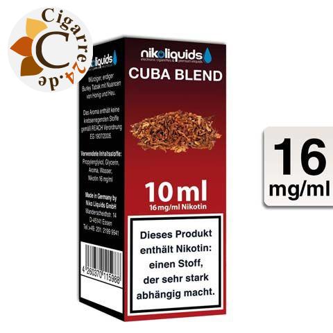 Nikoliquids E-Liquid Cuba Blend 16mg Nikotin