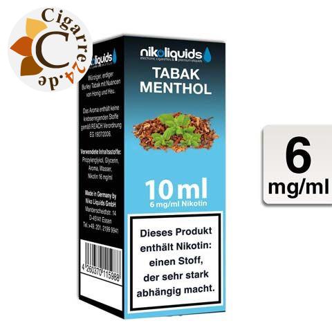 Nikoliquids E-Liquid Tabak Menthol 6mg Nikotin