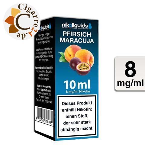 Nikoliquids E-Liquid Pfirsich-Maracuja 8mg Nikotin
