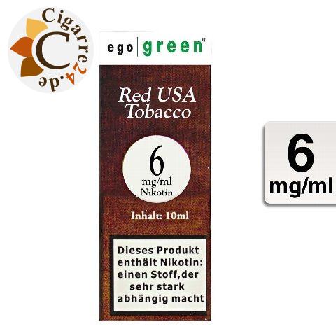 Ego Green E-Liquid Red USA Tobacco 6mg Nikotin